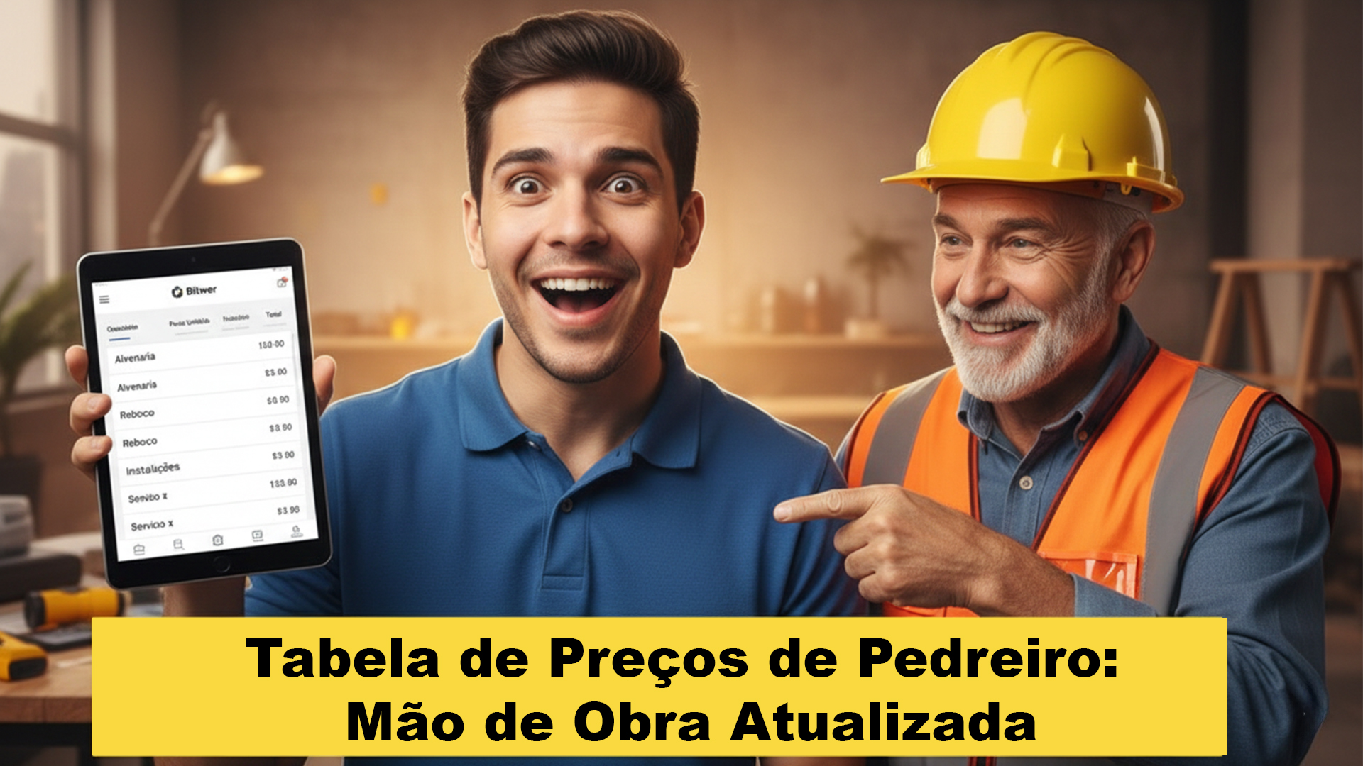 Imagem de destaque do post: Tabela de Preços de Pedreiro: Mão de Obra Atualizada (Grátis)